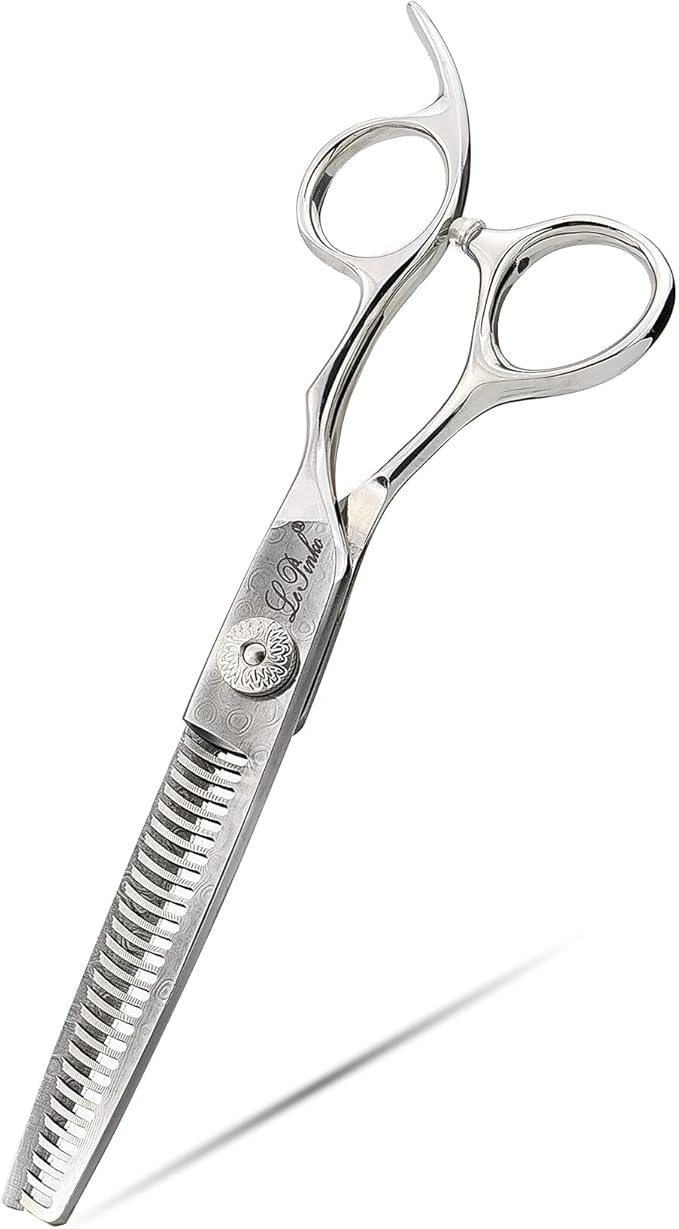 LePinko Premium Damascus Steel Hair Thinning Scissors, 6.0 Inch Master Level Hair Texturizing Scissors For Hairstylist, Hairdresser, Studio, Salon, Barber