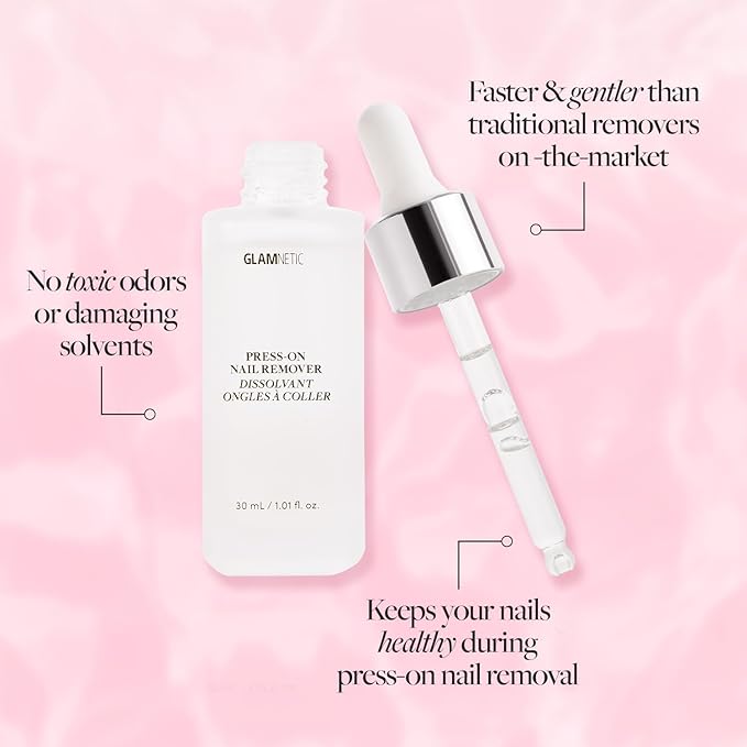 Glamnetic Press On Nail Remover | Odorless, No Acetone, Gentle Press-On Nail Remover Serum for Fake Nails | 30 ml/1.01 fl. oz.