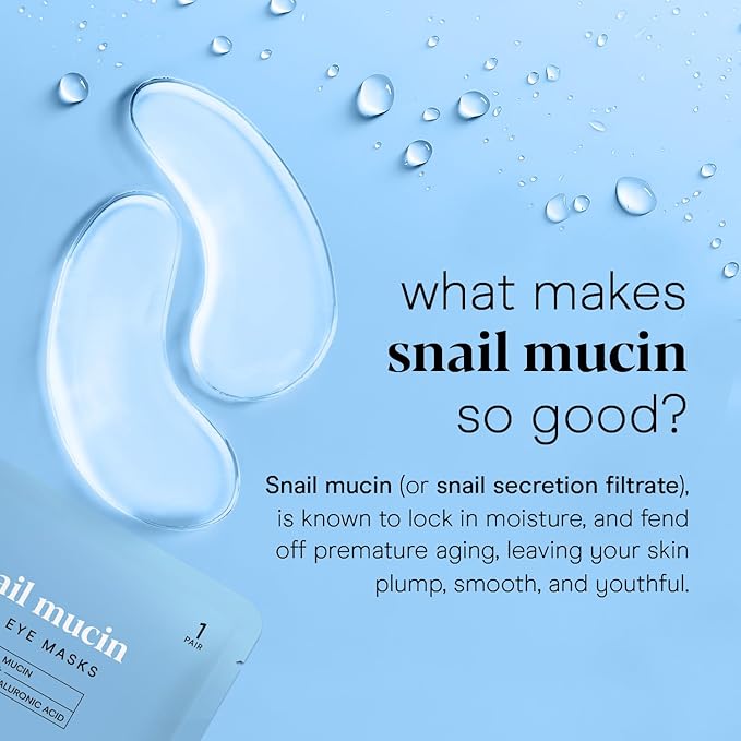 Baebody Advanced Snail Mucin Under Eye Patches for Women & Men (6 Pairs) - Under Eye Masks for Dark Circles and Puffiness - With Niacinamide - Reduce Fine Lines and Wrinkles
