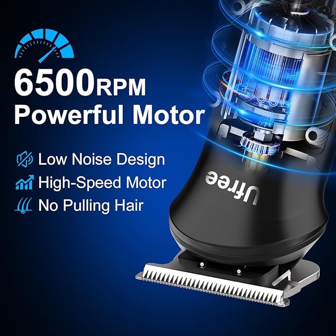 Ufree Beard Trimmer, Hair Clippers Mens Shaver Electric Razor, Hair Trimmer for Men Cordless Barber Clippers and Trimmers Set, Hair Cutting Kit for Men Grooming Gifts, Black