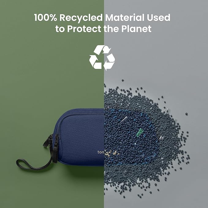 tomtoc Electronic Organizer Travel Case, Water Resistant Dual Compartment Tech Pouch Cable Organization Storage Bag for Charger, Cord, Phone, Hard Drive, Power Bank, Accessories Travel Essentials