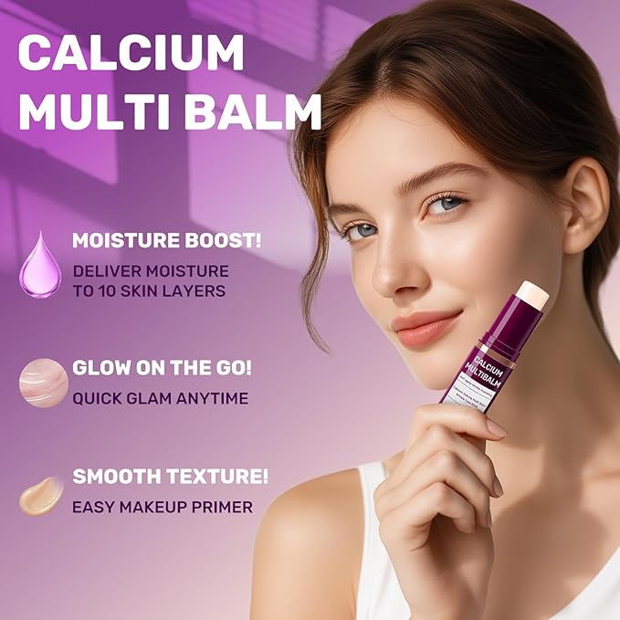 3pcs Calcium Volume Multi Balm,Calcium Multi Balm,Wrinkle Core Stick，Korean Collagen Moisturing Stick, Anti-aging, Hydrating, Almond & Vitamin E for Lip Balm Eye Cream Neck