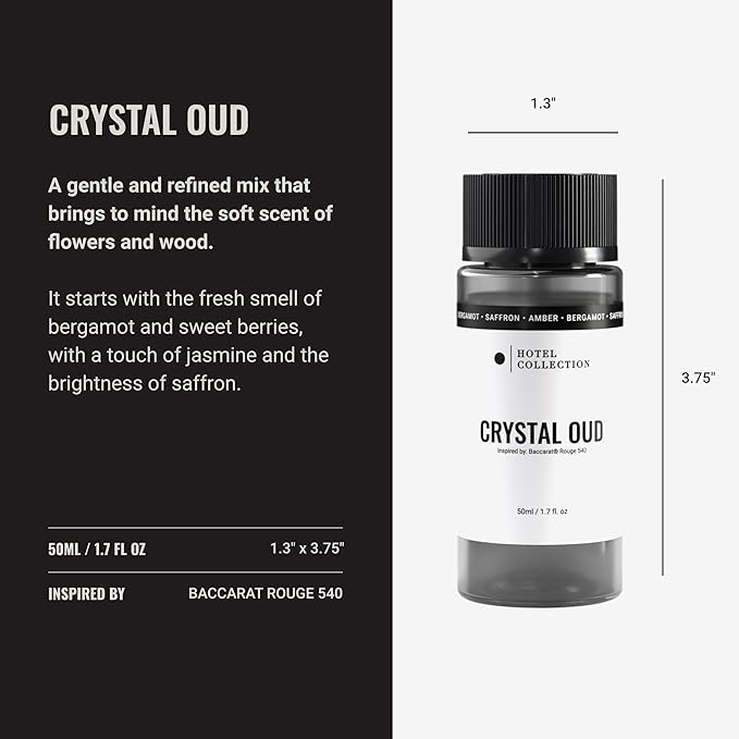 Hotel Collection Diffuser Oil-Crystal Oud-Aromatherapy Essential Fragrance Oil-Hints of Bergamot, Sweet Berries, Jasmine& Saffron-50ML 1.7 Fl oz
