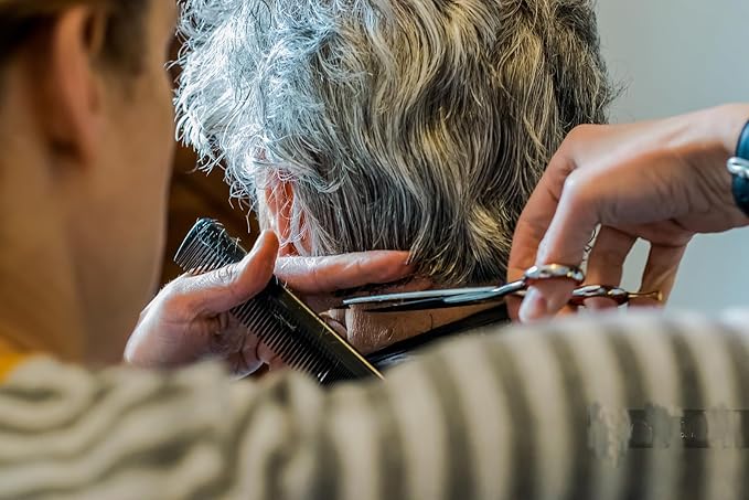 Professional Black Gold Hair Scissors 6.89" Teeth Japanese Stainless Steel Multifunctional Salon Thinning Scissors Straight Shears Tools for Men Women Home Salon Barber