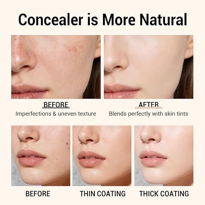 Blanc Cover Cream Stick, Korean Color-Changing Foundation Stick Full Coverage Base Concealer Makeup Dual-Ended with Detachable Brush for a Flawless Look (Ivory White)