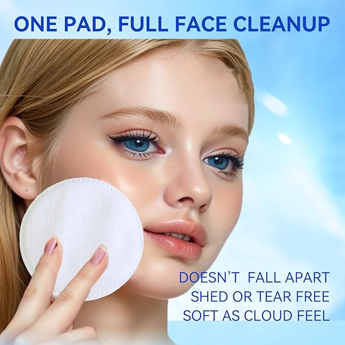 Round Cotton Pads for Face 120 Count, ISHOWBEST Boxed Makeup Remover Cotton Pad, 100% Pure & Natural Facial Cleansing Round Pads, Hypoallergenic, Lint-Free