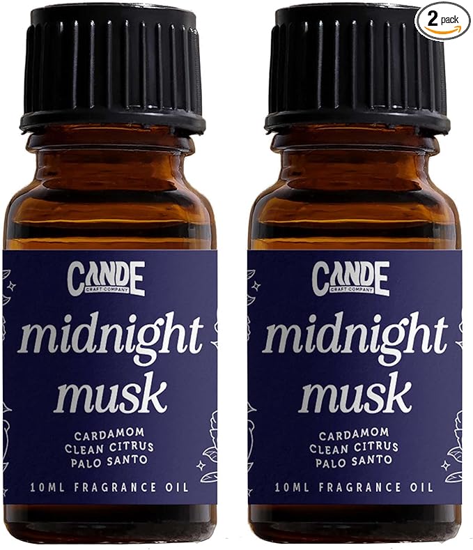 CANDECraftCo Premium Fragrance Oil – Diffuser Oils Fragrances Scented for Home, Candle Soap Making Supplies, Aromatherapy Blends for House (0.34 Fl Oz) (2-Pack, Midnight Musk)
