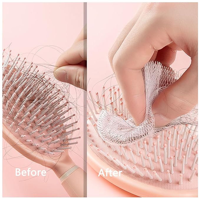 100 Pack Hair Brush Cleaner Disposable Hair Brushes Cleaning Tool Comb Cleaner Net Cover Screen Guards Hairbrush Hair Remover for Detangling Hair Brush Detangler Natural Bamboo Bristles