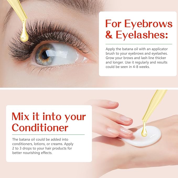 2Pack Batana Oil for Hair Growth, Natural Unrefined Batana Oil for Hair Growth, Nourish Scalp and Reduce Hair Loss Hair Oils, Essential Oils for Eyelashes, Eyebrows, Face, Skin Care, Body Massage