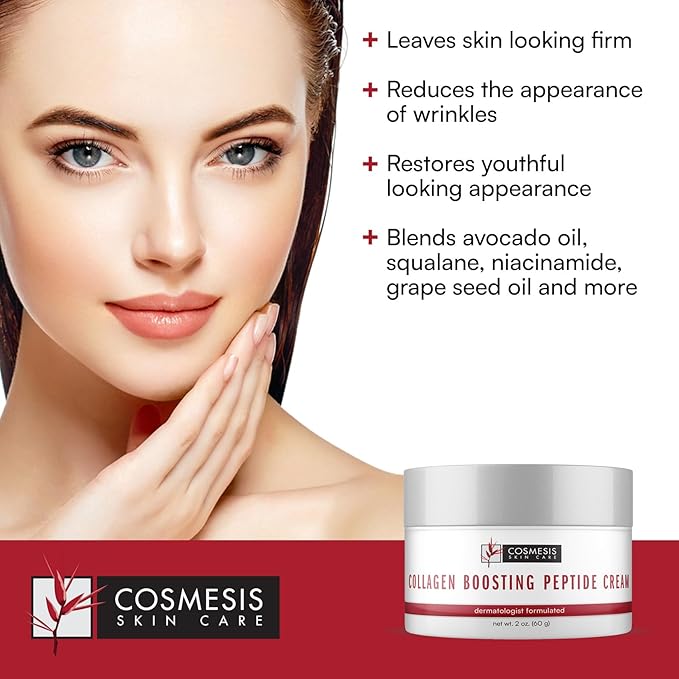 Collagen Boosting Peptide Cream - Total Collagen Care, Improves Firmness & Smoothness, Restores Youthful Appearance - 2oz by Cosmesis