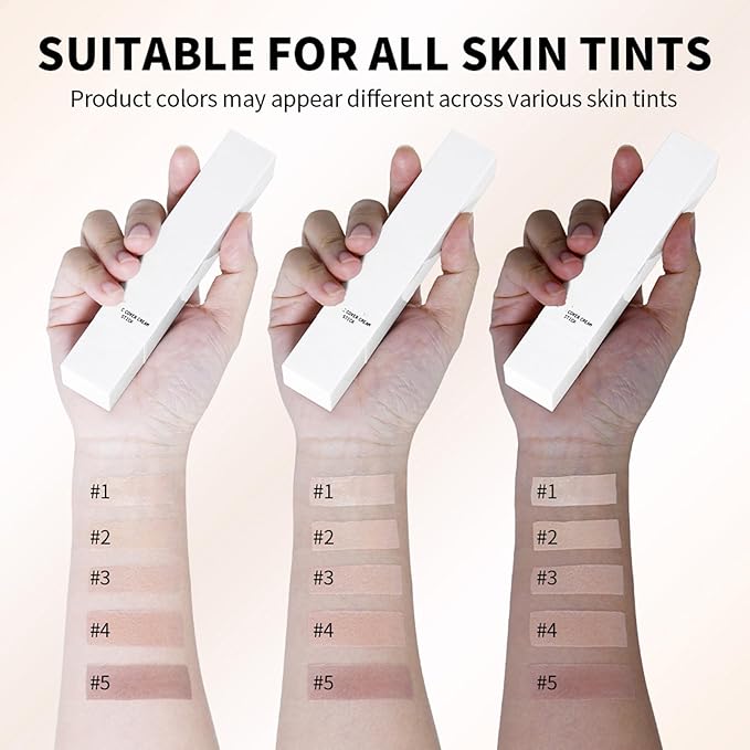 AKARY Cover Cream Stick, Color Changing Foundation Stick, Moisturizing Skin Matching Cover Cream with Medium to Full Coverage Dewy Finish Base Makeup, Dual-Ended with SoftBrush, #4 Medium