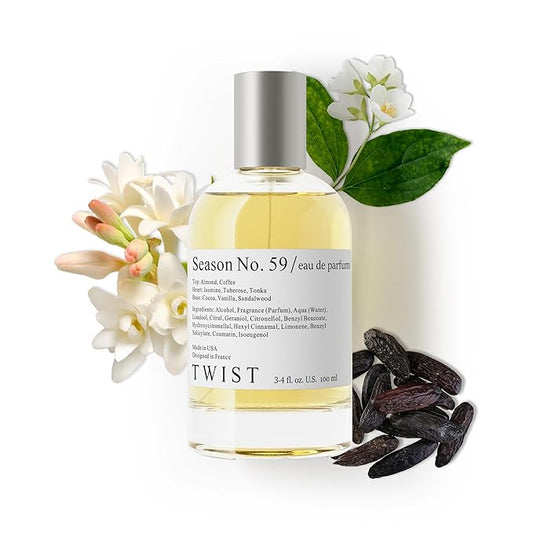 Twist Season No. 59 - Eau De Parfum Inspired by C. Herrera G.o.o.d Girl, Long Lasting Perfume For Women, Jasmine, Almond & Vanilla, Vegan Fragrance, Clean Ingredients - Spray 100 ml | 3.4 fl. oz.