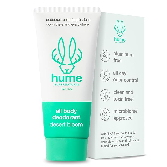 Hume Supernatural Invisible Whole Body Deodorant Balm - Full Body Protection - Aluminum Free, No Baking Soda - Anti-Chafing Odor Control - Clinically Tested on Sensitive Skin (Desert Bloom, 1-Pack)