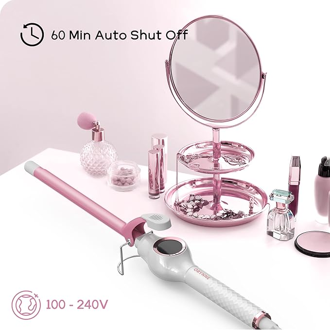 1/2 Inch Curling Iron Wand Ceramic, Small Barrel Curling Iron for Tight Curls, Half Inch Tiny Curling Wand for Short & Long Hair, Heat Up Fast, Digital Temp Control