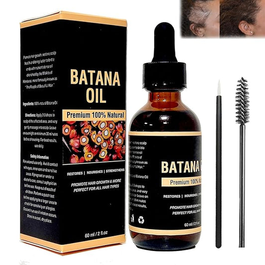 100% & Unrefined Pure Batana Miracle Oil for Smoother Hair Growth - from Honduras, Repairs Damaged Hair & Hair Loss, 2 oz