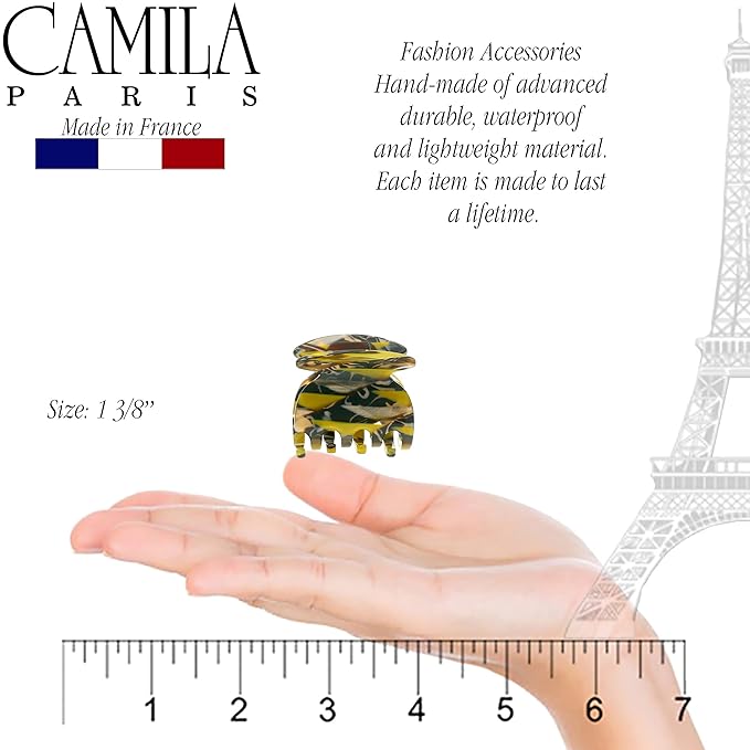 Camila Paris CP3181 French Hair Clip for Women, Handmade, Mustard, Small Girls Hair Claw Clips Jaw, Durable Styling Hair Accessories for Women, Strong Hold No Slip Grip, Made in France