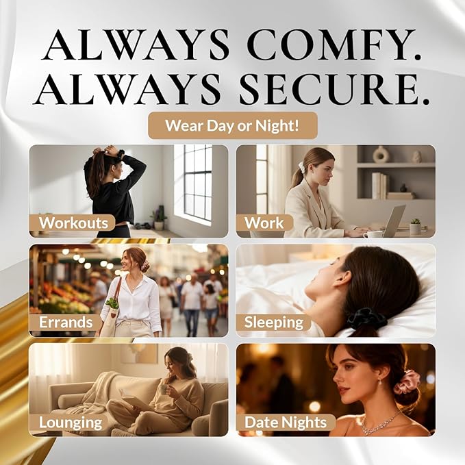 100% Pure 22 Momme Mulberry Silk Scrunchies (Set of 3) | Highest grade (6A) Luxury Hair Ties| (Black,White,Pink) | (Black, Standard)