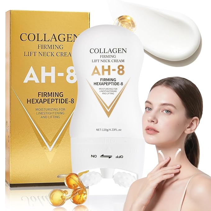 AH-8 Firming Neck Cream, Collagen Neck Cream for Tightening and Firming, Neck Tightening Cream, Moisturizing, Skin Care for Women and Men, Day and Night Use, 120g