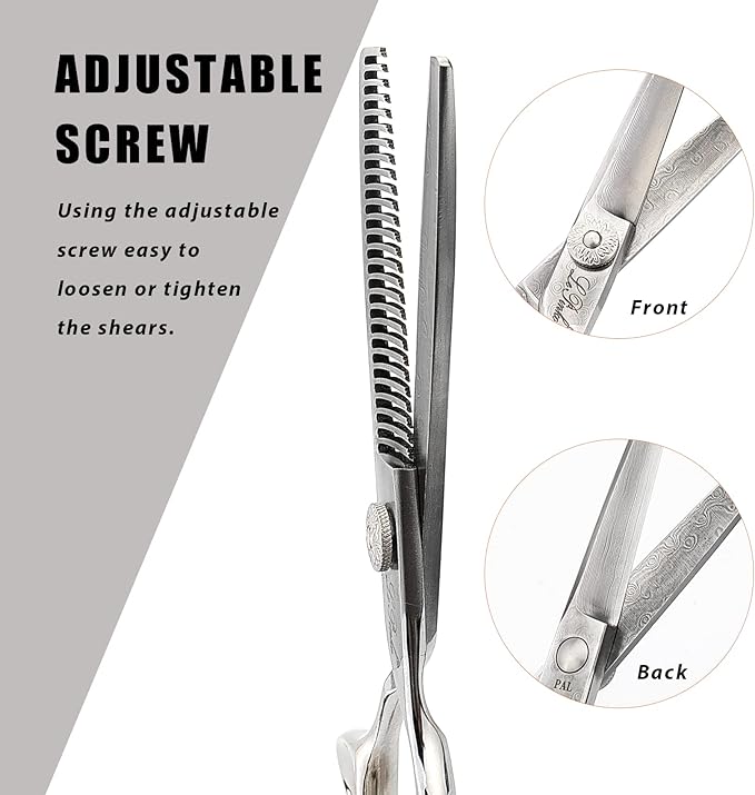 LePinko Premium Damascus Steel Hair Thinning Scissors, 6.0 Inch Master Level Hair Texturizing Scissors For Hairstylist, Hairdresser, Studio, Salon, Barber