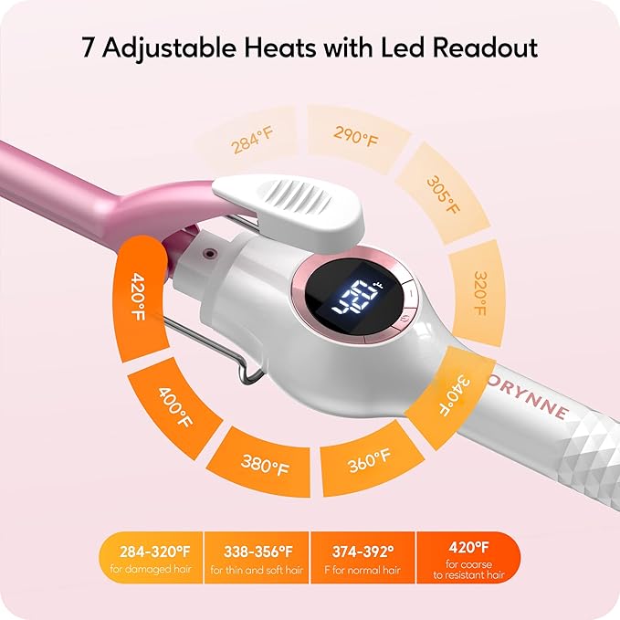 1/2 Inch Curling Iron Wand Ceramic, Small Barrel Curling Iron for Tight Curls, Half Inch Tiny Curling Wand for Short & Long Hair, Heat Up Fast, Digital Temp Control