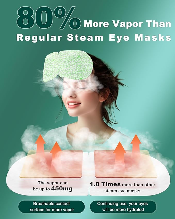 30 Packs Steam Eye Mask,Warm Compress for Dry Eyes Sleep Mask,Hot Auto Heated Eye Masks Relaxing Products for Women Moist Heat Soothing Eye Fatigue,Disposable Eye Mask for SPA Essentials