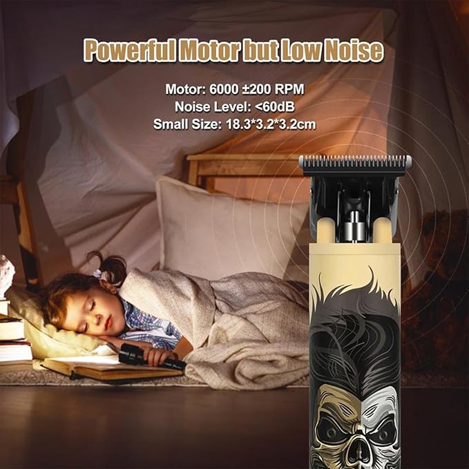 Professional Hair Clippers for Men, Professional Barber Clippers and Trimmer Set, Cordless Skull Hair Clipper Grooming Kit Gift for Men Women Kids -Dark Golden