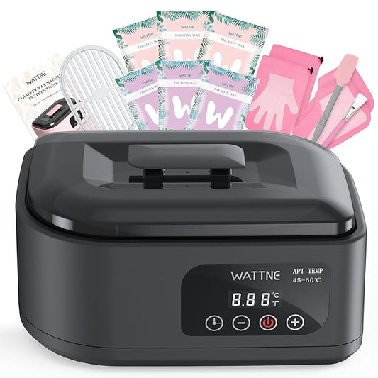 Wattne Paraffin Wax Machine for Hands & Feet – Paraffin Wax Warmer Moisturizing Kit with Auto-Timer & Precision Temperature Control, Paraffin Wax Bath for Arthritis, Dry Skin Care, Home Spa-Black
