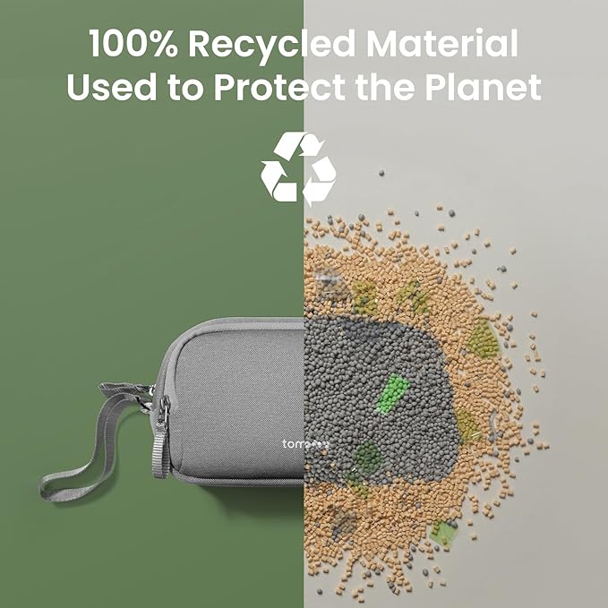 tomtoc Electronic Organizer Travel Case, Water Resistant Dual Compartment Tech Pouch Cable Organization Storage Bag for Charger, Cord, Phone, Hard Drive, Power Bank, Accessories Travel Essentials