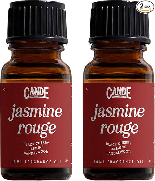 CANDECraftCo Premium Fragrance Oil – Diffuser Oils Fragrances Scented for Home, Candle Soap Making Supplies, Aromatherapy Blends for House (0.34 Fl Oz) (2-Pack, Jasmine Rouge)