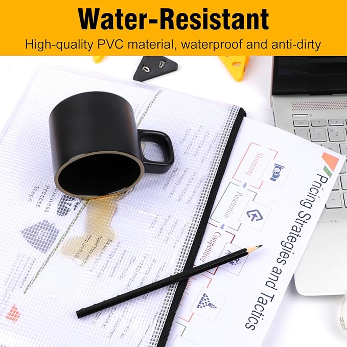 60pcs Large Mesh Zipper Pouch File Bags Reusable Zippered Pouches for Organizing Classroom, Board Game Storage, Puzzle Bags Black