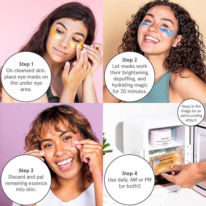 grace & stella Award Winning Under Eye Mask - Birthday Gifts For Women - Bridesmaid Gifts - Reduce Dark Circles, Puffy Eyes, Undereye Bags, Wrinkles - Under Eye Patches - Vegan (24 Pairs, Pink)