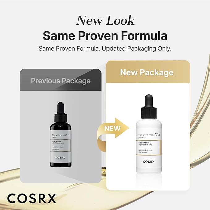 COSRX Pure Vitamin C 13% Serum (Renewal) with Vitamin E & Hyaluronic Acid, Korean Vitamin C Serum, Hydrating Facial Serum for Fine Lines, Uneven Skin Tone & Dull Skin, 0.67fl.oz, Korean Skin Care