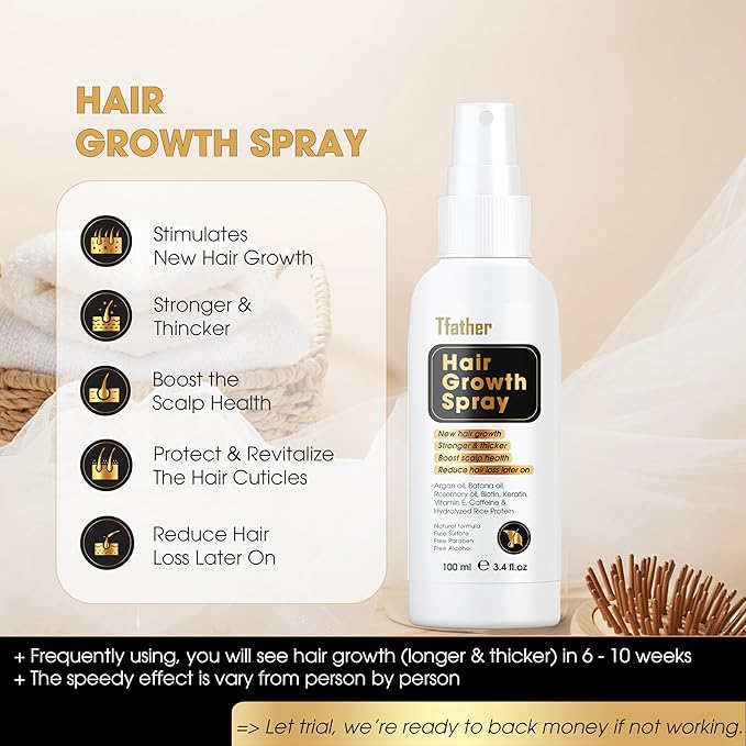 Herb Hair Growth Oil Spray for Women Men - Dry Scalp Hair Growth Serum for Combat Hair Loss, Strengthening, Boost Scalp Health to Stimulate Thinning Hair Regrowth Thicker & Longer