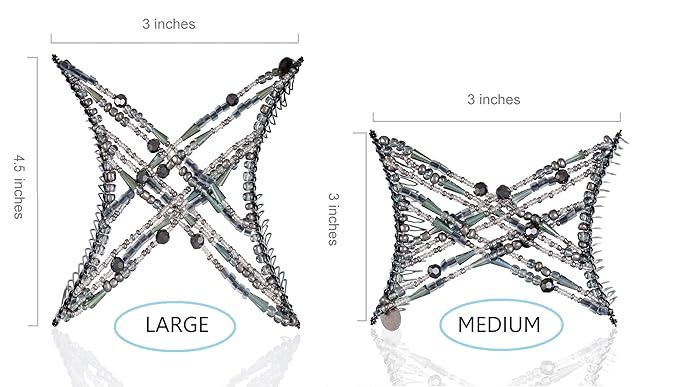 Stretchy Non-Slip Hair Clip for Thick, Wavy, Naturally Curly Hair - Put Your Hair Up in Seconds - Comfy UpDo, Ponytail, French Twist, Bun (Large, Storm Gray)