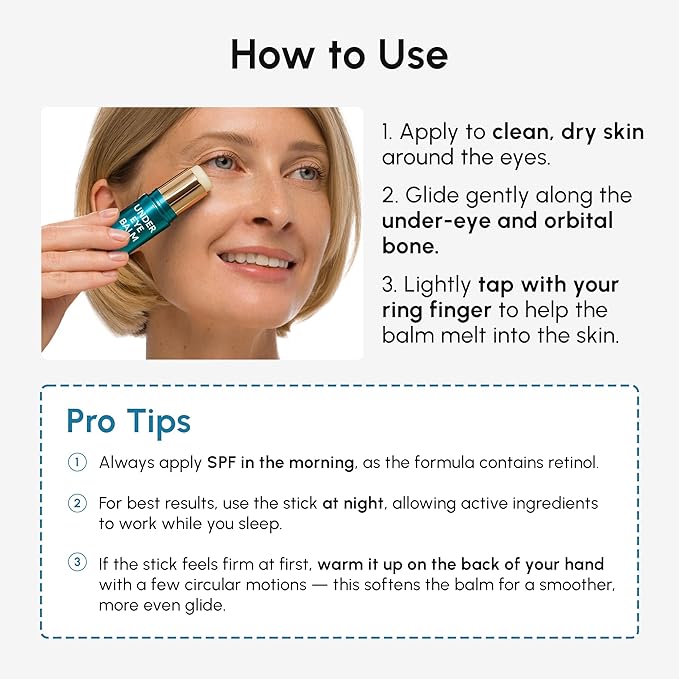 MAREE Under Eye Balm Stick with Retinol & Ceramide Complex – Facial Moisturizer for Dark Circles & Wrinkles – Under Eye Brightener Stick, Anti-Wrinkle Hydrating Face Skincare