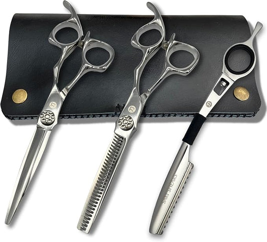 Saki Shears Grand Master 6" Set of Hair Cutting and Thinning Scissors - VG10 Japanese Steel - For Professional Hair Cutting
