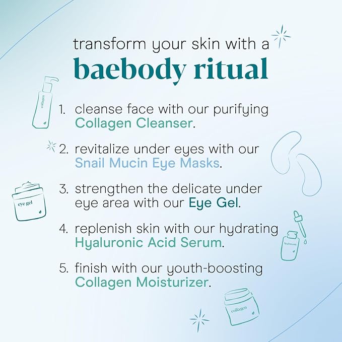 Baebody Advanced Snail Mucin Under Eye Patches for Women & Men (6 Pairs) - Under Eye Masks for Dark Circles and Puffiness - With Niacinamide - Reduce Fine Lines and Wrinkles