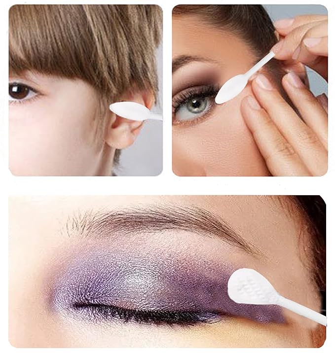 Paper Stick Thick Cotton Swabs with Precision and Flattened Tip 375pcs, Pointed&Flattened Tip Cosmetic Applicators XL Size