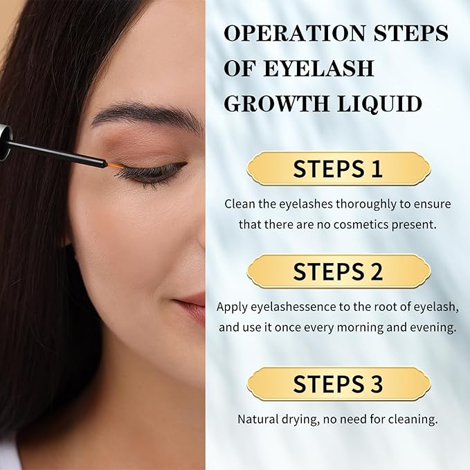 Eyelash Growth Serum,suitable for thicker and longer eyelashes and eyebrows - use eyebrow enhancer to create sweet eyelashes (3mL)