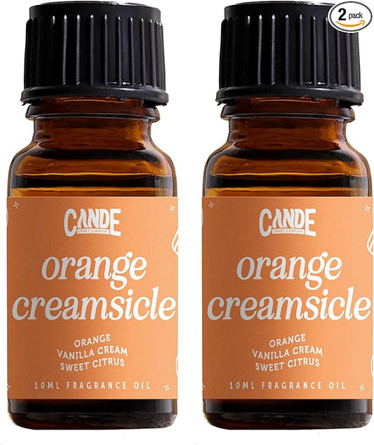 CANDECraftCo Premium Fragrance Oil – Diffuser Oils Fragrances Scented for Home, Candle Soap Making Supplies, Aromatherapy Blends for House (0.34 Fl Oz) (2-Pack, Orange Creamsicle)