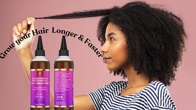 Chebe Hair Growth Oil, 52 in 1 Scalp stimulator for Rapid and Extreme Growth on bald spots, Edges. Thicknens Hair folicles in just couple uses. 5oz/150ml