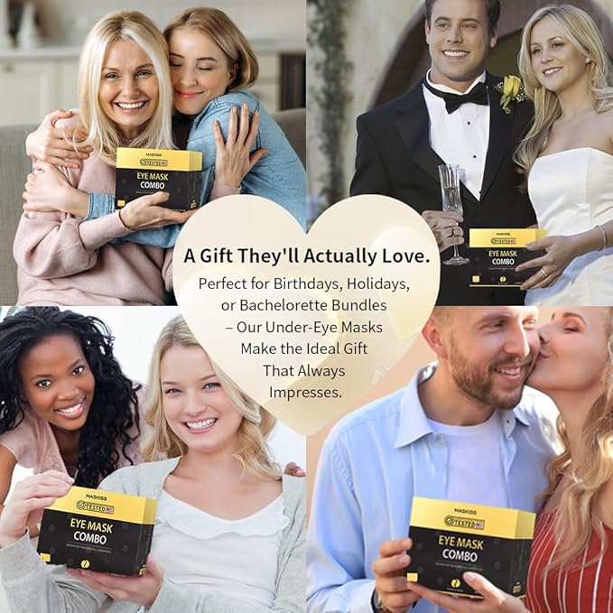 Under Eye Patches(30 Pairs), 24K Gold, Caffeine, Hyaluronic Acid, Aloe Vera Eye Masks for Dark Circles Puffy Eyes Undereye Bags, Eye Skin Care Gift Set for Bachelorette Party Favors