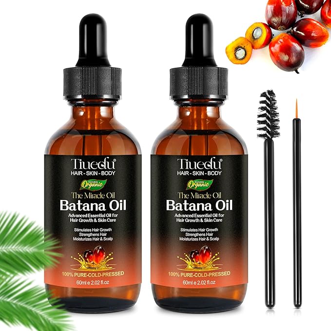 2Pack Batana Oil for Hair Growth, Natural Unrefined Batana Oil for Hair Growth, Nourish Scalp and Reduce Hair Loss Hair Oils, Essential Oils for Eyelashes, Eyebrows, Face, Skin Care, Body Massage