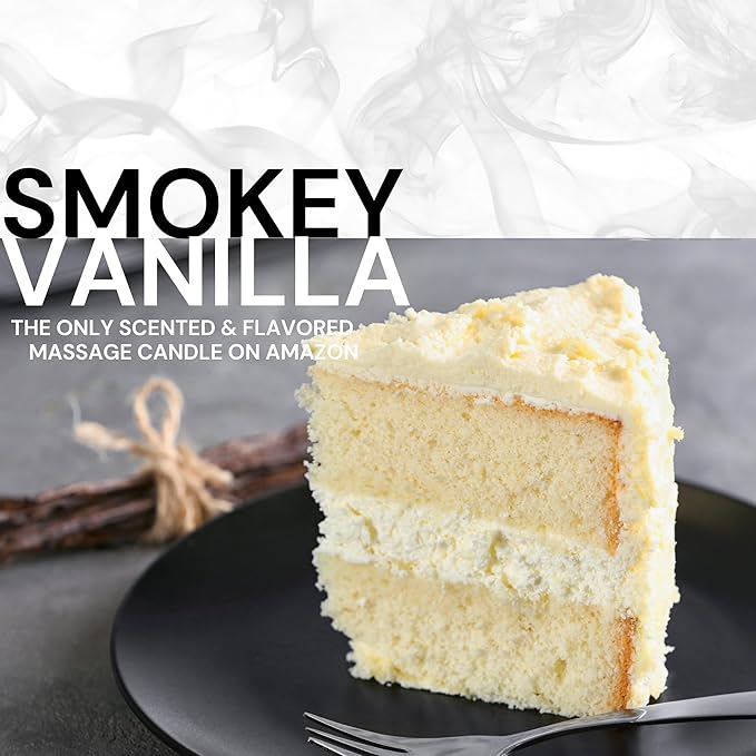 Drip Massage Candle 4 oz, Smokey Vanilla Pour Massage Oil on Body - Couples Gifts, Massage Therapy