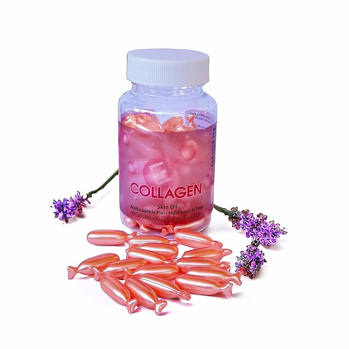 Amazing Shine Collagen Skin Oil Capsules, Topical Use Only, Single Use Twist Off Capsules, External Skin Oil, 90 Capsules