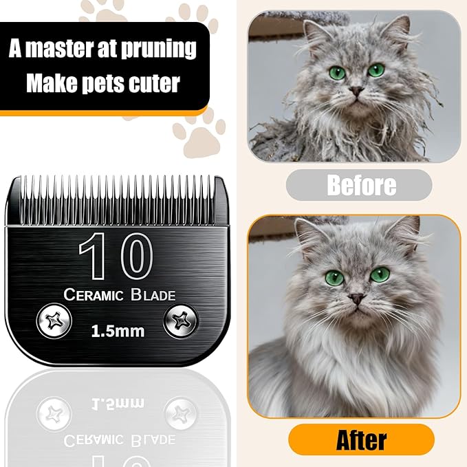 Dog Grooming Clipper Blades Replacement Compatible with Andis Dog Clippers,Most OsterA5, Wahl KM Series Pet Clippers (Black(10))
