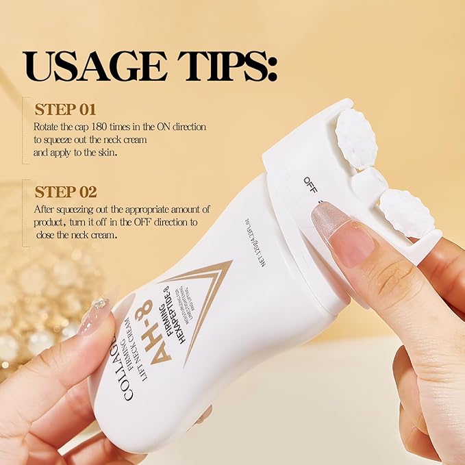 Ah-8 Firming Neck Cream and Massage Eye Cream, Neck Cream for Tightening and Firming, Eye Cream for Reduce Fine Lines and Diminish Dark Circles, Deep Moisturizing Skincare Day and Night Use