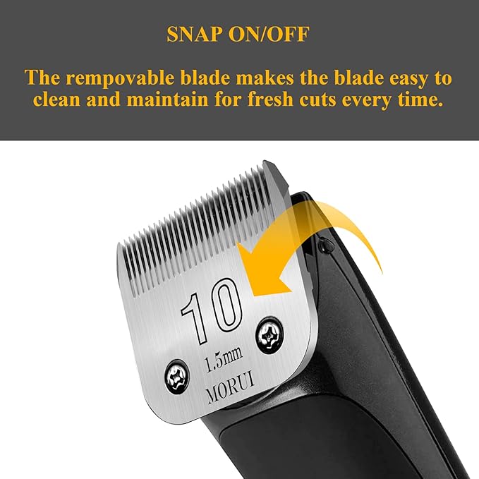 10 Cut Length 1/16"(1.5mm) Detachable Pet Dog Clipper Blades UltraEdge Series Clipper Blades for Dog Grooming Compatible with Most Andis,Oster A5 Wahl KM Series Clippers