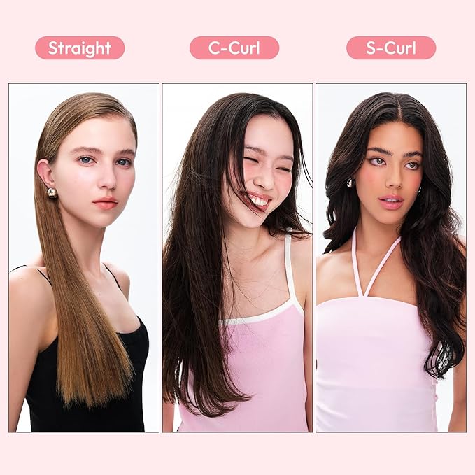 VODANA Professional Softbar Flat Iron - Ceramic Straightener with Patented Silicone Bar, Smooth & Quick Styling, Healthy Hair Solution, Dual Voltage for Worldwide Use(1 inch, Lavender)