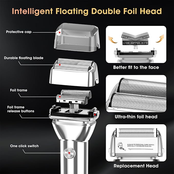 Professional Hair Clippers for Men, Cordless Hair Clippers T-Blade Trimmer Nose Hair Trimmer Electric Shaver Set, Haircut Grooming Kit with LED Display, for Barber, Ideal Gift for Him